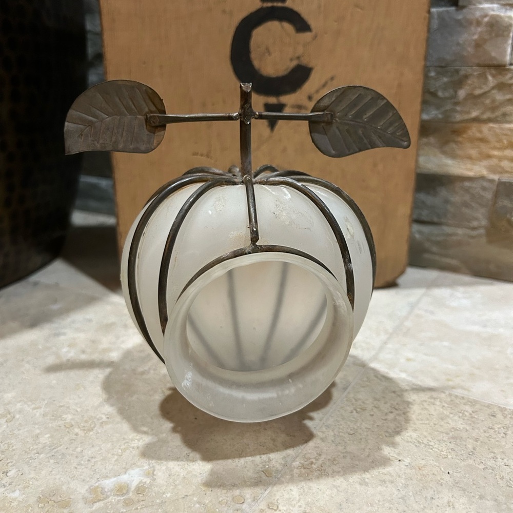 JACKEL Apple Collection glass and metal tea light holder globe